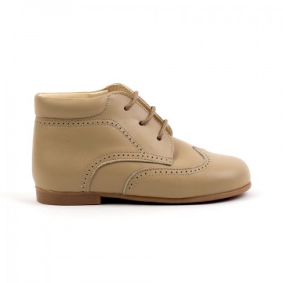 TI132 Camel Leather Lace up Brogue Boot